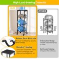 thumbnail image 5 of 5 Gallon Water Bottle Holder, 3-Tier Water Jug Rack,Water Jug Stand with Lockable Casters, Water Storage Rack Water Dispenser Stand,Water Jug Holder for Kitchen,Office,Garage,Black, 5 of 6