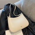 thumbnail image 3 of Bolso bandolera de cuero PU a la moda, bolsos diarios Vintage de Color sólido para mujer (Beige), 3 of 8