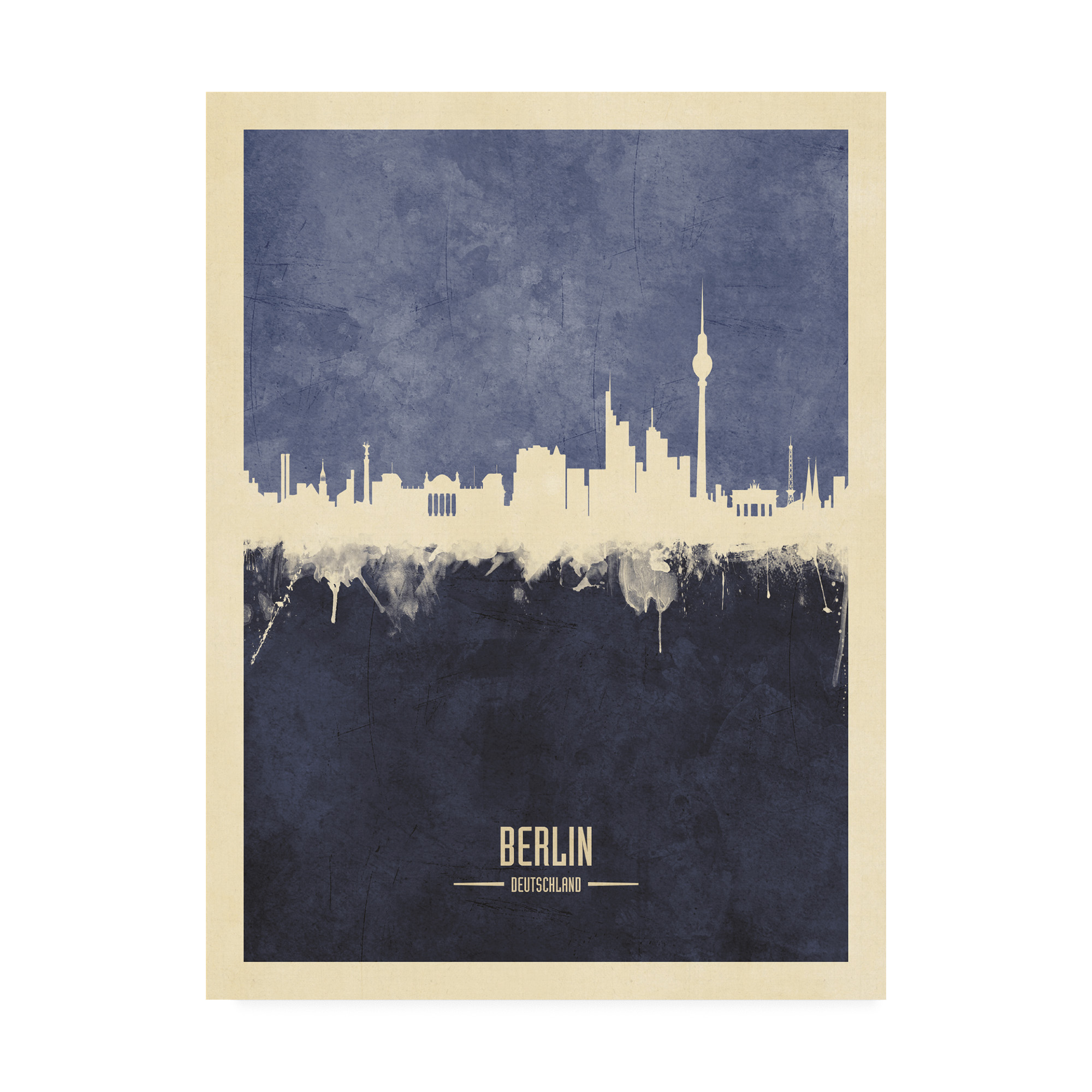 art print Berlin unframed Germany map skyline Art & Collectibles Giclée ...