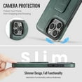 thumbnail image 3 of for iPhone 15 Pro Max Phone Case, Vintage Magnetic Finger Hand Wrist Strap Kickstand Shockproof Protective PU Leather Thin Fit Anti-Scratch Cover Compatible with iPhone 15 Pro Max, Green, 3 of 6
