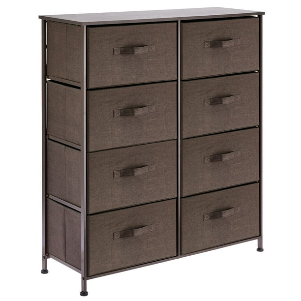 Mdesign Storage Dresser Furniture Unit Tall Standing Organizer For Bedroom Office Living Room And Closet 8 Slim Drawer Removable Fabric Bins Espresso Brown Com Mdesign Storage Dresser Furniture Unit, Storage Cabinets For Living Room Tall