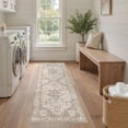 thumbnail image 5 of UERMEI 2x6 Washable Runner Rugs for Hallway, Modern Vintage Non Slip Indoor Rug for Entryway Doormats Bedroom Kitchen, Vacuum-Friendly Home Decor Carpet, Beige Brown, 5 of 9