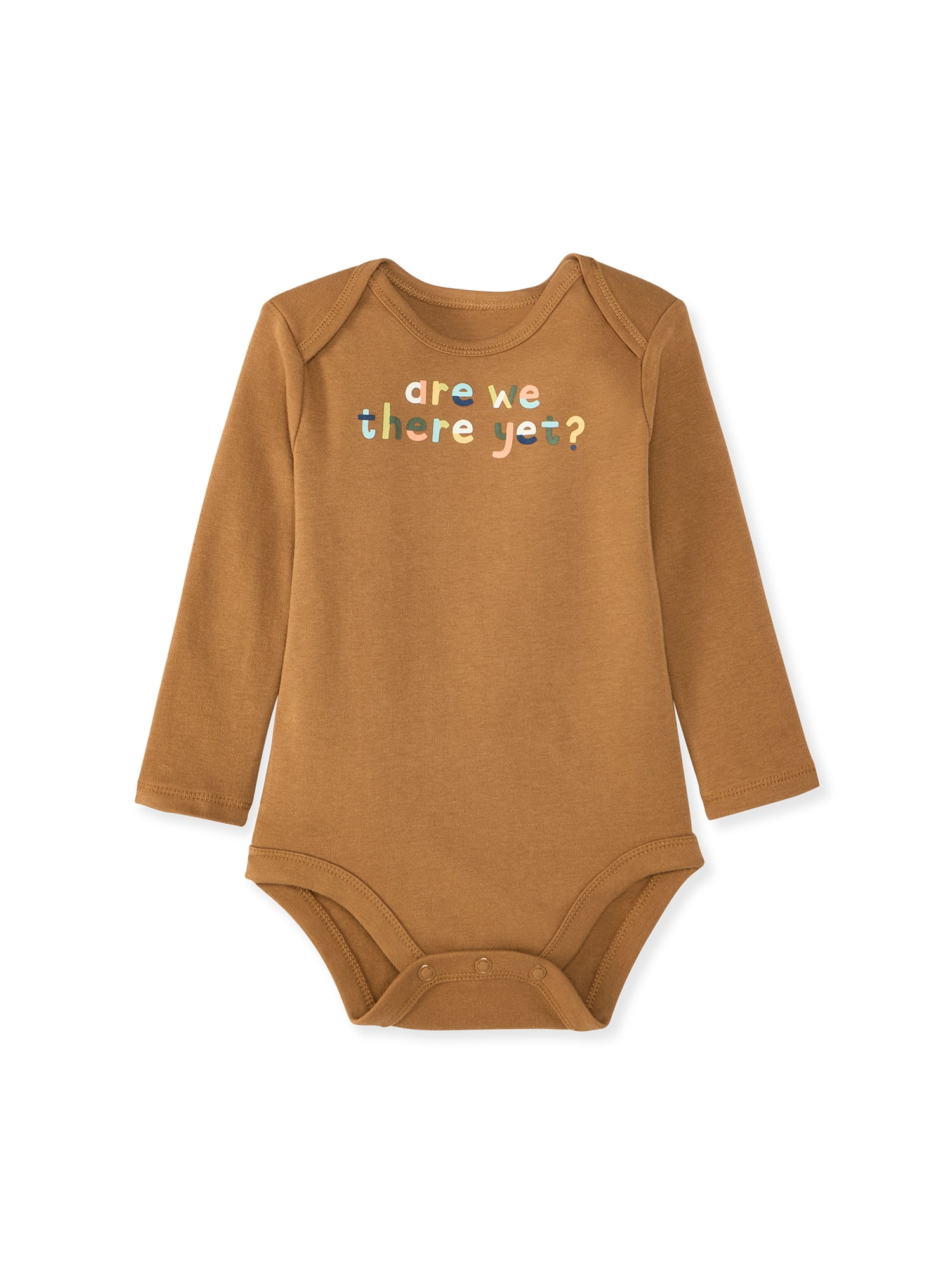 Garanimals Newborn & Baby 100% Cotton Long Sleeve Bodysuits, Sizes 0–24M, 4-Pack