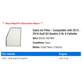thumbnail image 2 of Cabin Air Filter - Compatible with 2015 - 2018 Audi Q3 Quattro 2.0L 4-Cylinder 2016 2017, 2 of 2