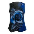 thumbnail image 3 of T Shirts for Women Casual Tops Summer Floral Multicolor Rose Print Sleeveless Tank Vest Tee Shirt Top, 3 of 5