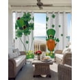 thumbnail image 4 of St. Patrick's Day Blackout Curtains 84 Inches Long, Lucky Shamrock Gnomes Flowers Leaves Green Thermal Insulated Black Out Curtains, Darken Window Curtain for Bedroom Living Room 52"x84" 2 Panels, 4 of 9