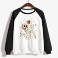 thumbnail image 4 of Blusa de manga larga con estampado de esqueleto de Halloween a la moda para mujer, suéter informal con cuello redondo, Tops, camisetas Fridja  fjkfkj6879, 4 of 6