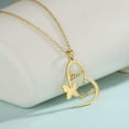 thumbnail image 2 of Custom Two Name Necklace For Couple Heart Butterfly Pendant Romantic Love Gift, 2 of 8