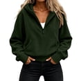 thumbnail image 3 of Cmtiyu Hoodies for Women, Loose V Neck Long Sleeve Zipper Pullover Hoodies With Pockets, Casual Outdoor Sweatshirts, S-2XL, 3 of 8