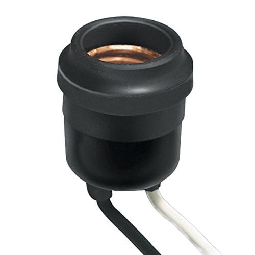Leviton 55 Support de Lampe Étanche, Circuit Unique, Douille de Lampe Extérieure en Caoutchouc Noir (24 Pack)
