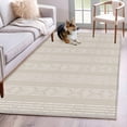 thumbnail image 3 of Rectangle Area Rug 4x6ft,Vintage Boho Geometric Stripes Washable Carpet Non-Slip Runner Accent Rugs Indoor Floor Mat for Bedroom Living Room Decor,Retro Beige, 3 of 9