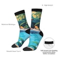 thumbnail image 4 of Picia Tropical Poolside Relaxation Print Athletic Socks for Men & Women – Cushioned Moisture-Wicking Crew Socks for Sports, Running, and Training, Soft & Breathable Size 5-11, 4 of 6