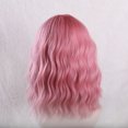 thumbnail image 4 of RV Cabello medio largo europeo y americano, flequillo plano, ondulado rizado rosa, pelucas de anime Rojo Verde, 4 of 4