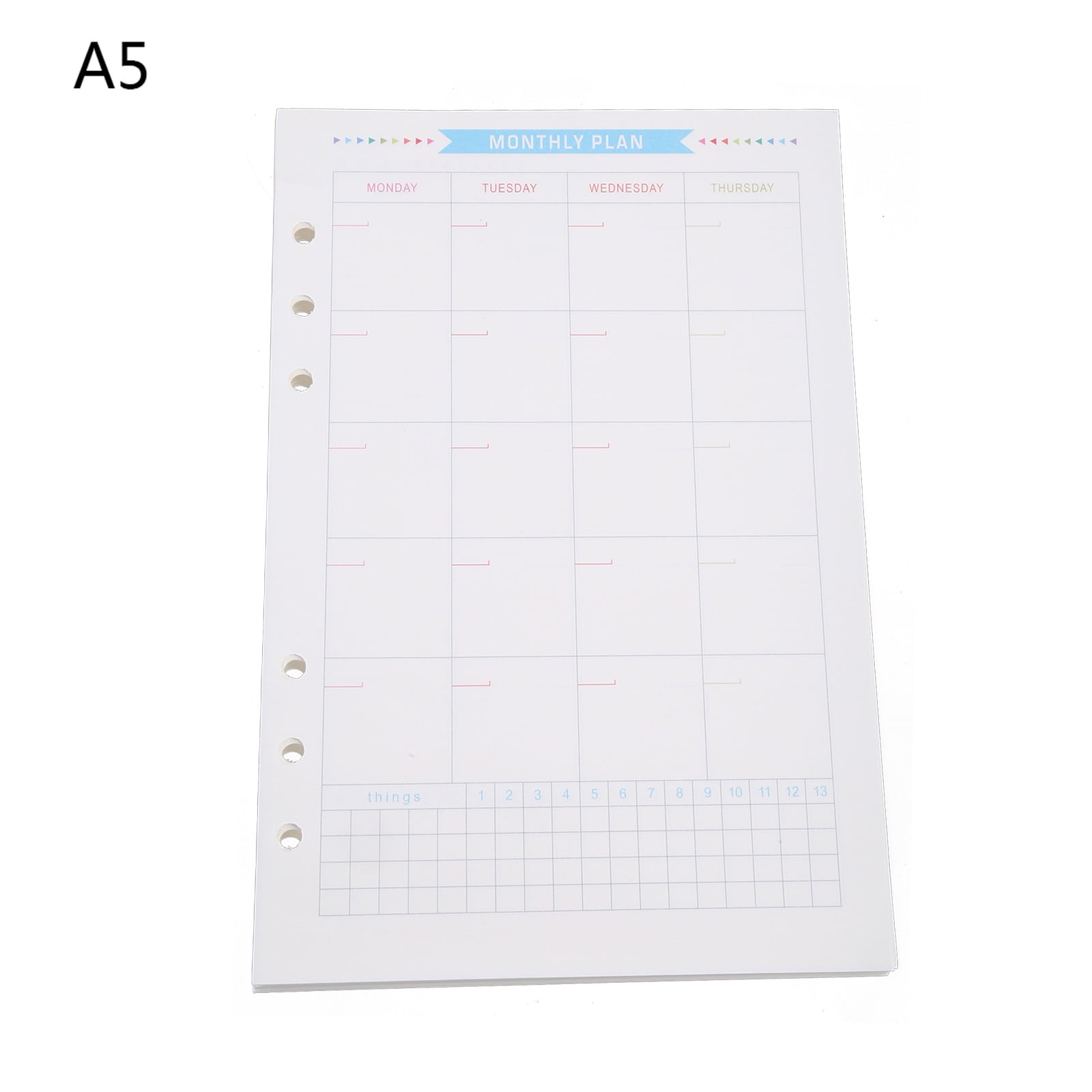 Details about   A5 Spiral Inner Pages Animal Notebook Filler Paper Weekly Monthly Planner 