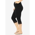 thumbnail image 3 of Roaman's Women's Plus Size Lace Trim Essential Stretch Capri Legging, 3 of 6