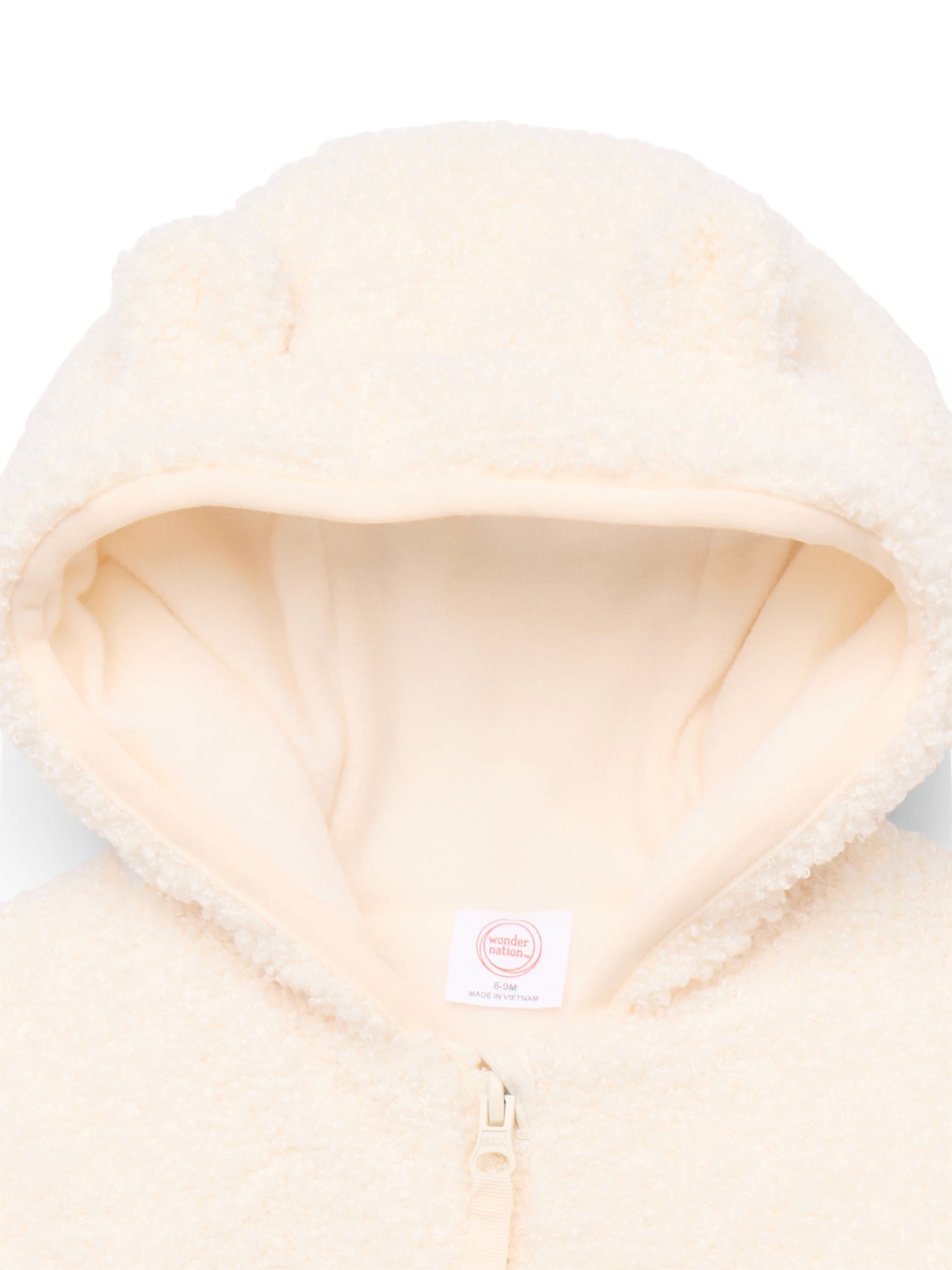 Wonder Nation Baby Teddy Fleece Pram with Hood, Sizes 0M-9M