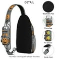 thumbnail image 3 of Sling Backpack,Halloween Ghost Pumpkin Pattern Crossbody Bag with Water Bottle Holder,Waterproof Sling Bag for Men/Women with Chest Phone Holder for Hiking,Travel, 3 of 6