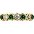 thumbnail image 4 of 14K Yellow Gold Lab Grown Diamond & Created Emerald Ring (Size 7) Made In India rm7505-cem-050-ylg, 4 of 5