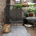 thumbnail image 5 of FDW 3 Piece All-Weather Hammock Weave Small Patio Bistro Set with Glass Top Side Table, Black, 5 of 7