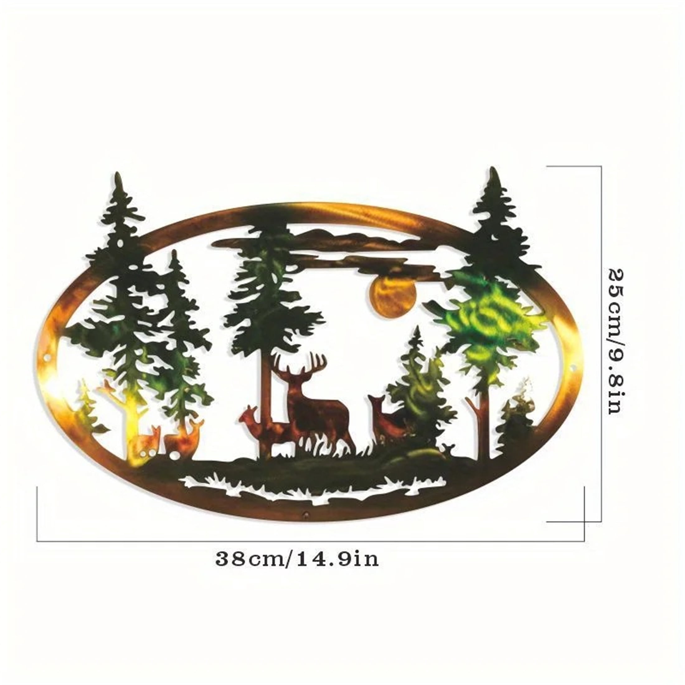 11.81in/14.96in Colorful Metal Art Deers/Bears Wall Decoration Home DecorChristmas Deer Bear Christmas Gift Scene Decoration Iron Crafts Ornaments Hangings