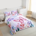 thumbnail image 3 of Homewish Kawaii Butterfly Lover Bedding Comforter Set for Kids, Rustic Leaf Plant Twin Comforter Sets, Cute Cartoon Animal Reversible Bedding Set, Breathable Home Decor, 2-Piece, 3 of 8