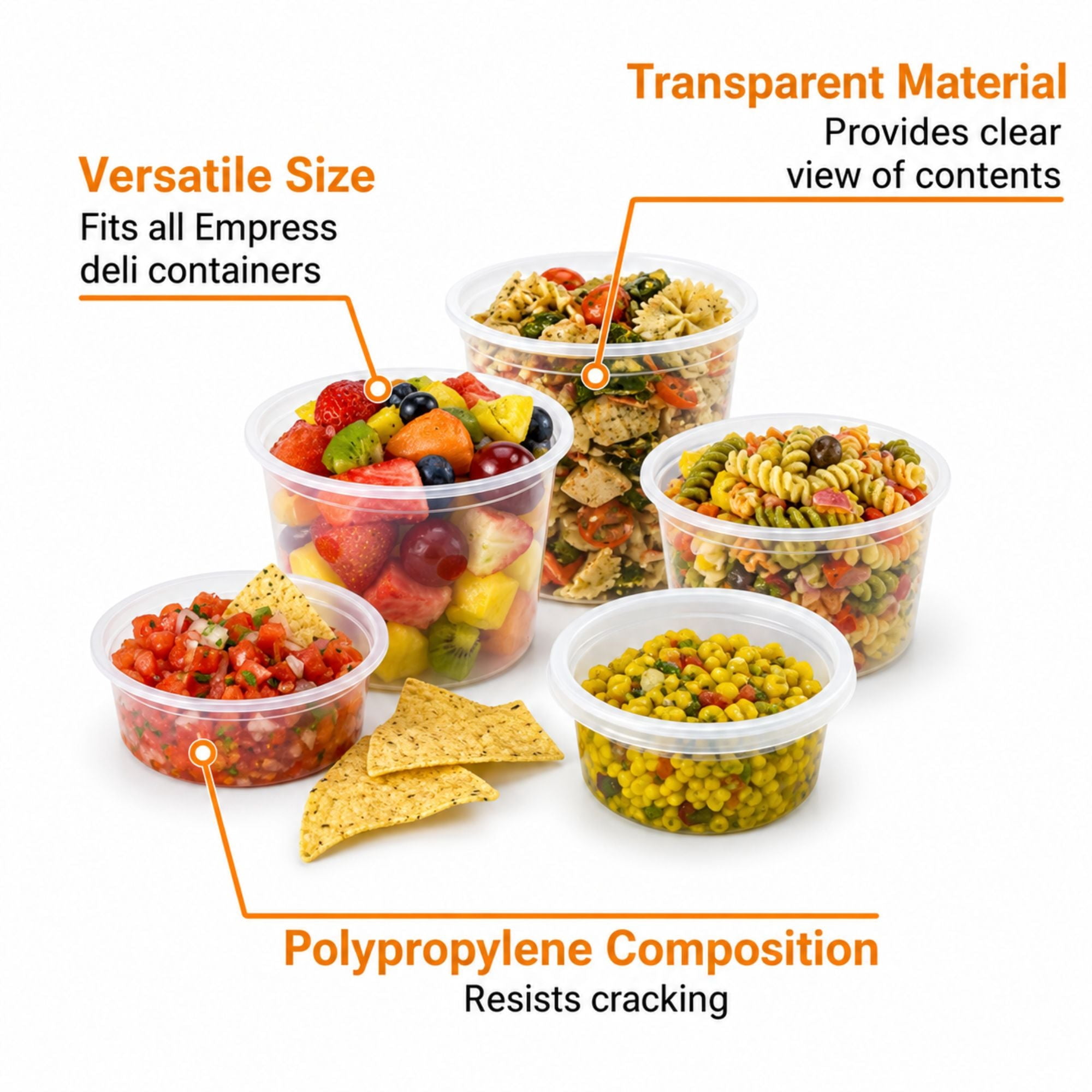 Heavy Duty Deli Containers with Lids | Airtight Food Storage Containers | Clear Kitchen Organizing Leak Proof, BPA-free 16 oz, Heavy Duty | Set of 480