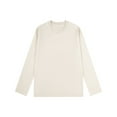 thumbnail image 1 of Chbgutlmr Hauts pour Femmes Automne Manches Longues Col Rond Ample Chemises Basiques Décontractées Blouses Unies Hauts Unis, 1 of 2