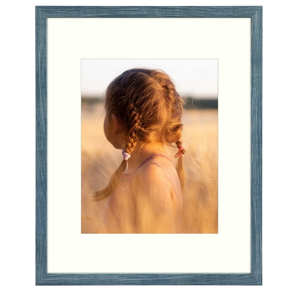 Golden State Art 16x20 Picture Frame, Matted to 11x14 with High Definition Glass, Blue, 1 Pack