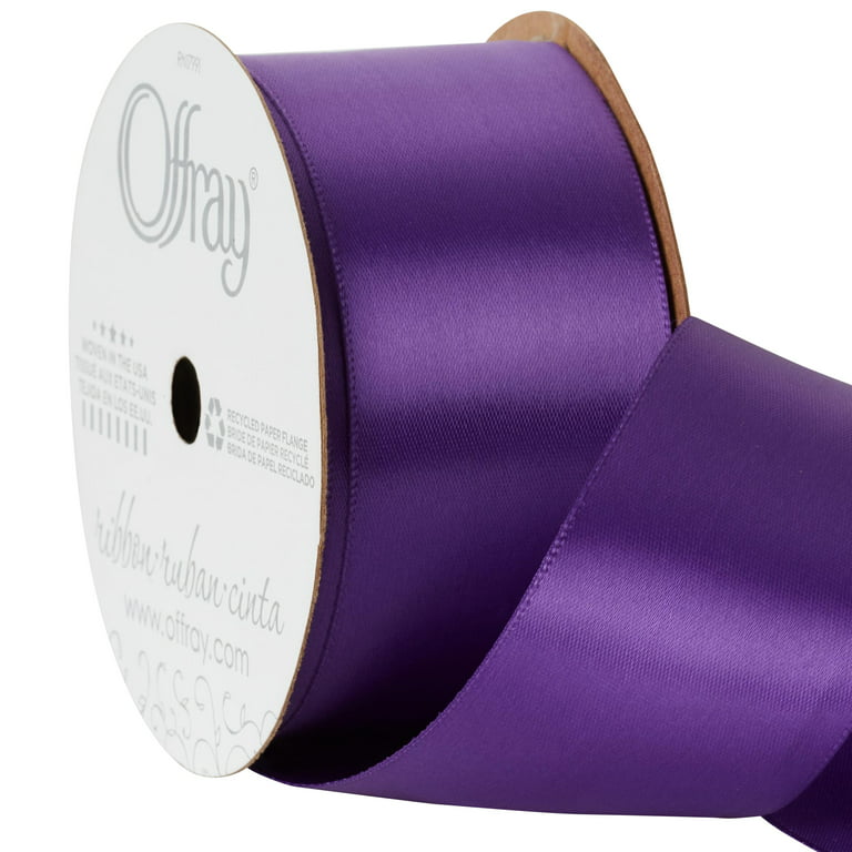 Offray Ribbon, Brown 1 1/2 inch Single Face Satin Polyester Ribbon, 12 feet  