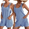 thumbnail image 7 of Douhoow Women Bib Overall Shorts Casual Shortalls Sleeveless Loose Jumpsuit with Pockets, 7 of 7
