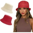 thumbnail image 1 of ORUYROP Bucket Hat for Women Men, Reversible Cotton Summer Sun Beach Fishing Cap Solid Color Style, 1 of 5