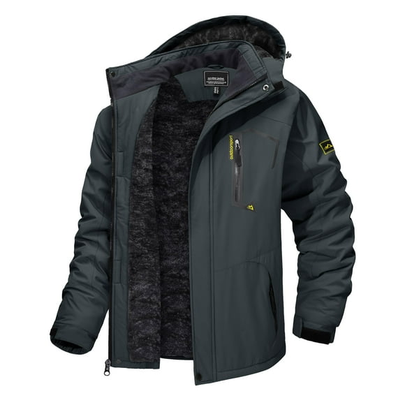 Chaqueta impermeable TACVASEN para hombre resistente al agua, color gris, talla L