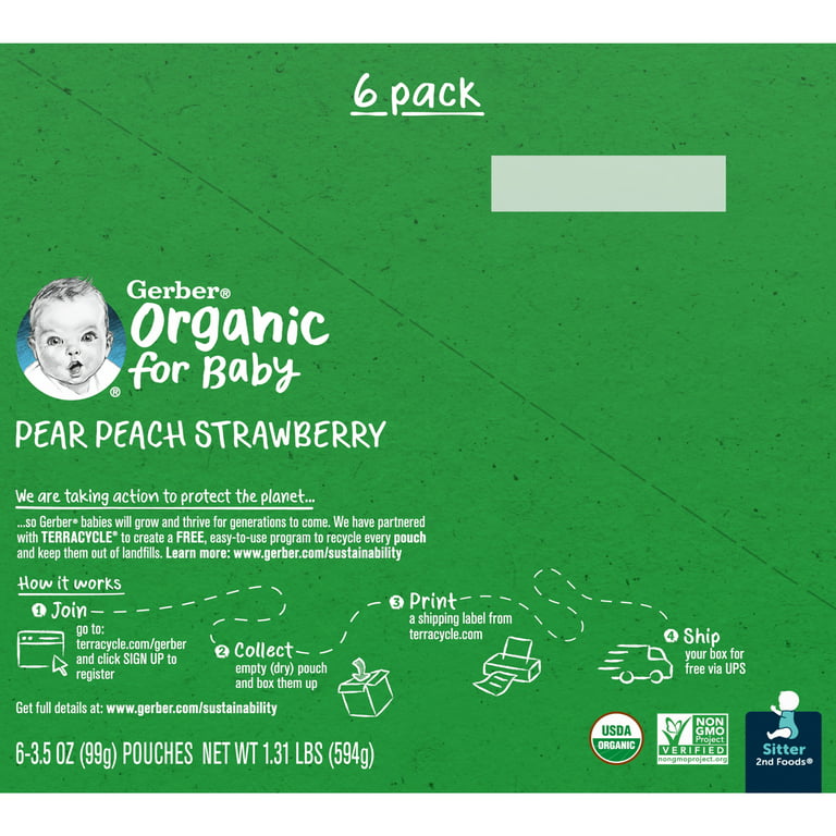 Organic Pear Peach Strawberry