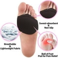 thumbnail image 3 of 3 Pairs Women's Open Toe Slide Sandal Liner Socks Non Slip Toe Cover No Show Half Socks with Sponge Cushion, 3 of 6