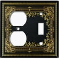 thumbnail image 4 of Metal Light Switch Plate Cover Elegant Victorian Floral Fan Frame Black FRA071, 4 of 13