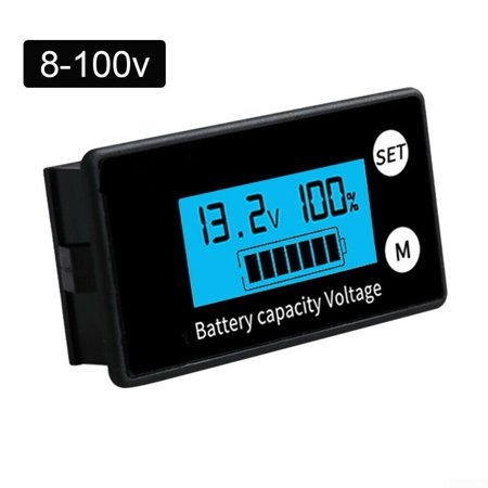 Battery Meter with Alarm Capacity Voltage Monitor DC 12V 24V 36V 48V ...