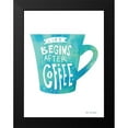 thumbnail image 2 of Seven Trees Design 12x14 Black Modern Framed Museum Art Print Titled - Life Begins After Coffee, 2 of 5