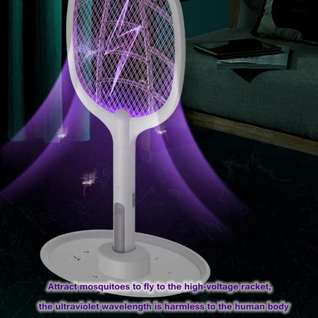 Raqueta eléctrica de carga USB para , matadores de mosquitos, matadores de mosquitos con lámpara LED CUTICAT Exterminador de insectos