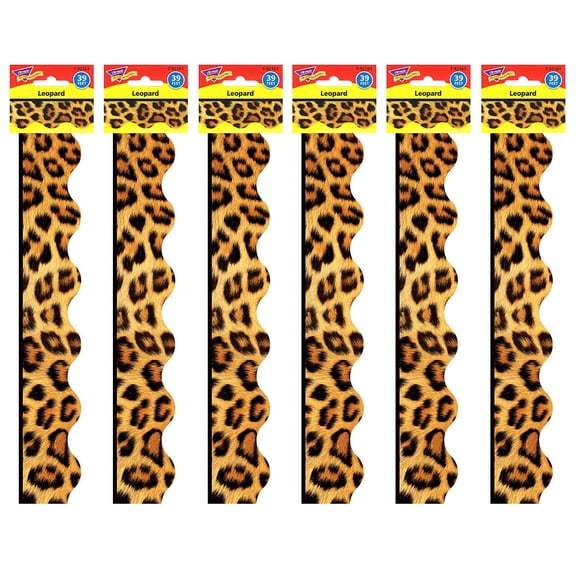 Trend Enterprises T-92163-6 Leopard Terrific Trimmers Scalloped - Pack of 6