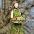 thumbnail image 1 of Comedero para pájaros al aire libre - Estatua de hada de Sherwood con comedero para pájaros - Adorno de resina - Estatua de jardín súper linda para decoración de patio, 1 of 1