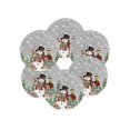 thumbnail image 7 of 13 Inch Round Placemats Set of 6, Grey Christmas Non Slip Heat Insulation PP Table Mats, Snowman Xmas Snowflake Botanical Tree Washable Place Mats for Kitchen Dining Party Table Decor, 7 of 7