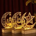 thumbnail image 5 of 2 juegos de lámpara LED de madera de Ramadán, linterna LED de Ramadán, luces decorativas de Ramadán, linternas de estrella de media luna decorativas para fiestas de regalos de Eid Mubarak (20*14 cm), 5 of 5
