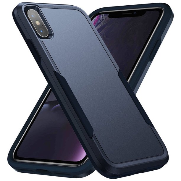 Entronix Funda Resistente Diseñada para iPhone X, Cubierta Protectora a Prueba de Golpes de Triple Capa, Azul