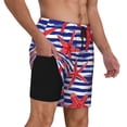 thumbnail image 2 of Kdxio Sea Stars Print Men'S Swim Trunks With Compression Liner 7 Inch Inseam Quick Dry Swim Shorts, 2 of 7