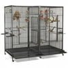 A&E Cage Co. Double Flat Top Macaw Cage-Black