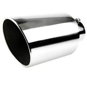Angle View: Spec-D Tuning MF-TP0408D-S-TD Exhaust Tip for All, 4 in. Inlet - 8 in. Outlet - 7.9 x 8.3 x 16.1 in.