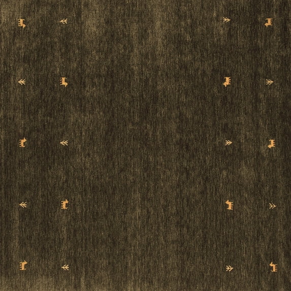 Ahgly Company Indoor Square Abstract Brown Contemporary Area Rugs, 7' Square