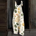 thumbnail image 5 of Fgvctg Easter Jumpsuits for Women Dressy Wide Leg Pant Easter Eggs Spaghetti Straps Vintage Bunny Graphic Jumpsuits Sleeveless Bib Overalls Spring Rompers Clothing With Pockets Beige 3XL, 5 of 5