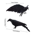 thumbnail image 2 of Realistic Crow Figurine, Feather Plastic Halloween Table Decor Prop, Black Spooky Bird Ornament for Shelf Mantel Haunted House Party Scene Setup(A), 2 of 5
