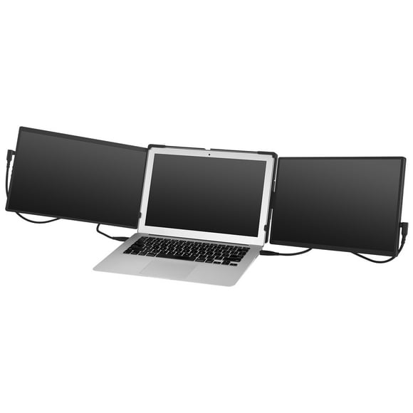 KFFKFF Mobile Laptop Display Expander, 14" Full HD 1080P IPS Triple Augmented Display for 13"-17" Laptop, Rotatable Mobile Display USB-C/USB-A/Mini HDMI Port, Syncs with Mac/Wins/Android/Switch/PS5